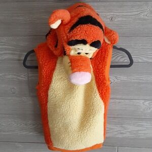 Disney Winnie the Pooh Tigger Sherpa Fleece Hooded Vest Orange Kids Costume